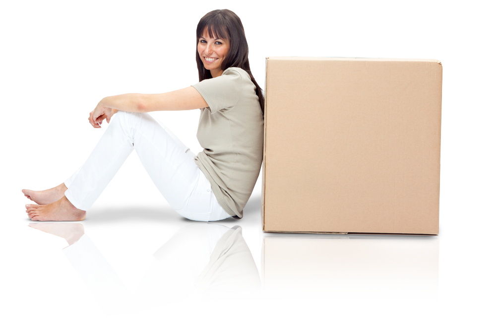 lady with box